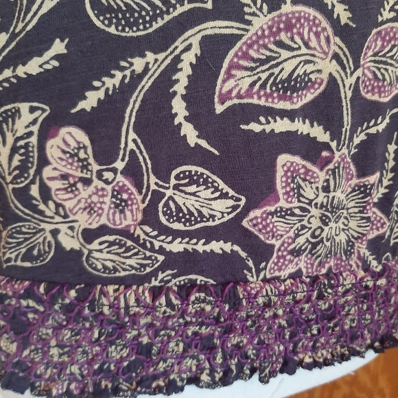 Lucky Brand 3/4 Sleeve Peasant Festival Boho Blouse Floral Print - Picture 3 of 7